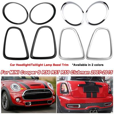 Cadre de Lampe Avant/Arrière de Voiture Anneau de Garniture de Phare Pour BMW Mini R55 R56 R57 R58 R59 2007-2015 Garnitures de Cache Entourage de Phare Arrière