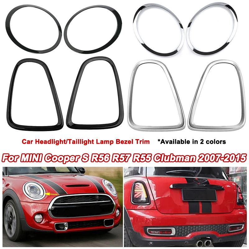 Bil Fram/Baklampa Ram Strålkastare Trimring För BMW Mini R55 R56 R57 R58 R59 2007-2015 Strålkastare Bakljus Omgivande Skyddstrimmar
