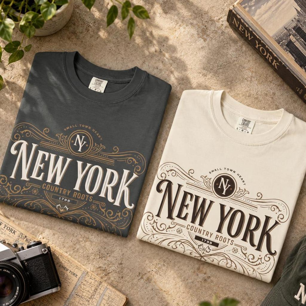 Vintage New York T-Shirt, NY Heritage Tee, 90s State Pride Shirt, Retro Typography Gift, Comfort Colors®