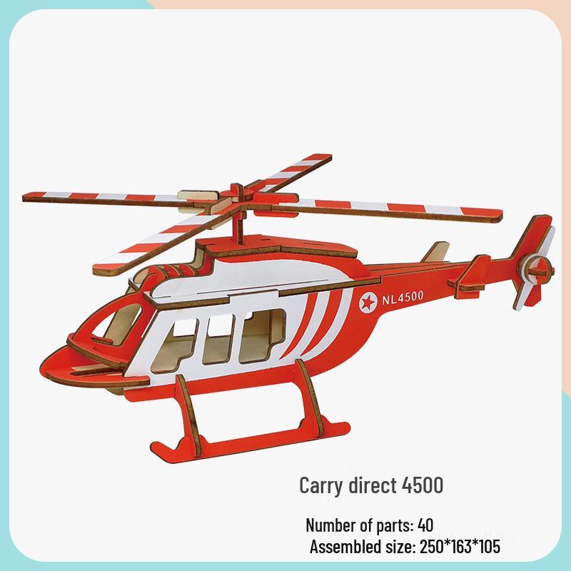 Children's Handmade Wooden Airliner Model 3D Puzzle Educational Toy