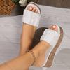 Fashion Comemore Lightweight Thick Bottom Wedges High-heeled Sandals Slippers Womrn Fashion Versatile Outside Wear Leisure Beach Slides