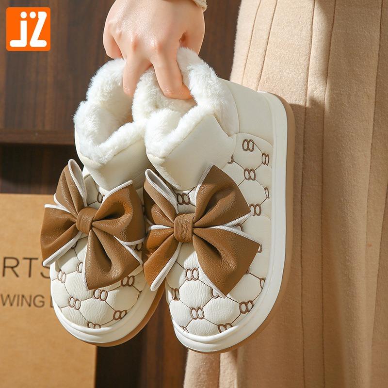Winter autumn and winter new cotton shoes women v thick-soled bow outer wear casual warm thickened snow boots
