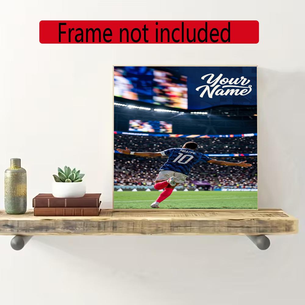 Mbappe Personalized Name Diamond Paintings Mosaic Wall Round Diamond Art Painting Kits Embroidery Crystal Accessories Frameless