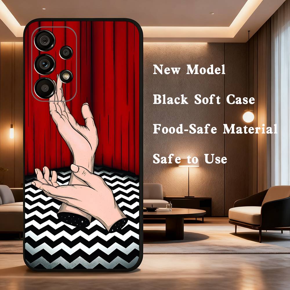 Twin Peaks Art Phone Case For Samsung Galaxy A73,31,32,72,41,53,52,71,22,5G,Note,J7,8,9 Soft Black Silicone Cover