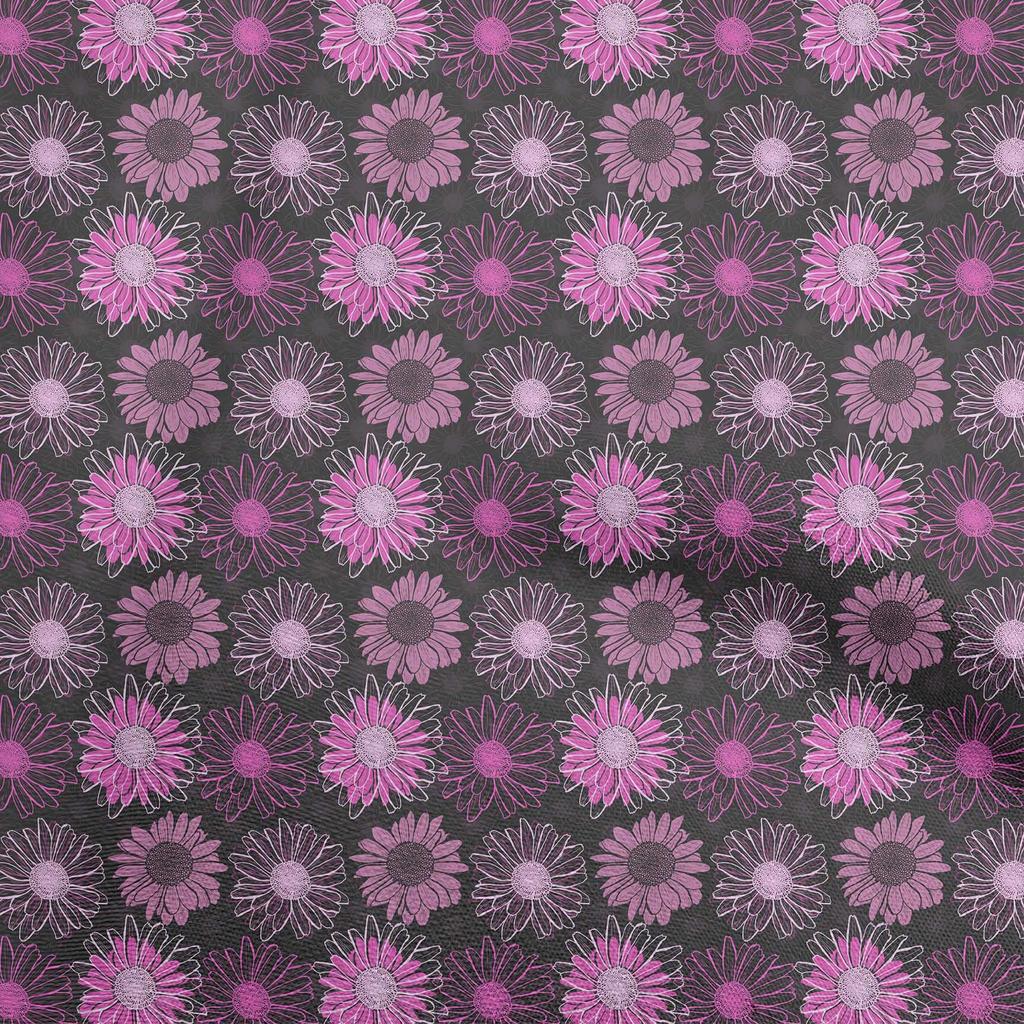 oneOone Cotton Flex Medium Blue Fabric Floral Fabric For Sewing Printed Craft Fabric By The Yard 40 Inch