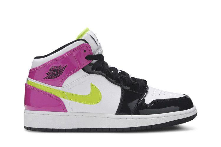 Jordan 1 Mid White Black Cyber Pink (GS) Sneakers