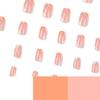 Wearable nail orange and white splicing diagonal French wearing nail pink and white contrasting color wave finished nail nails