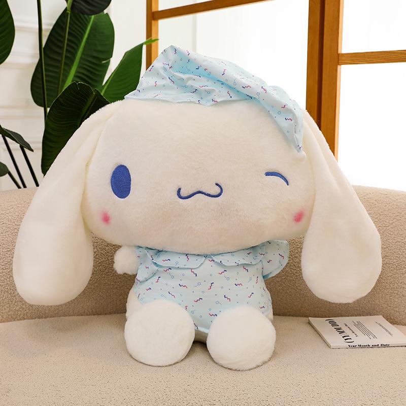 Плюшевая игрушка Кролик Киннамонолл с длинными ушами: Милая тканевая кукла и подушка в пижаме для детей 35cm 0.35kg