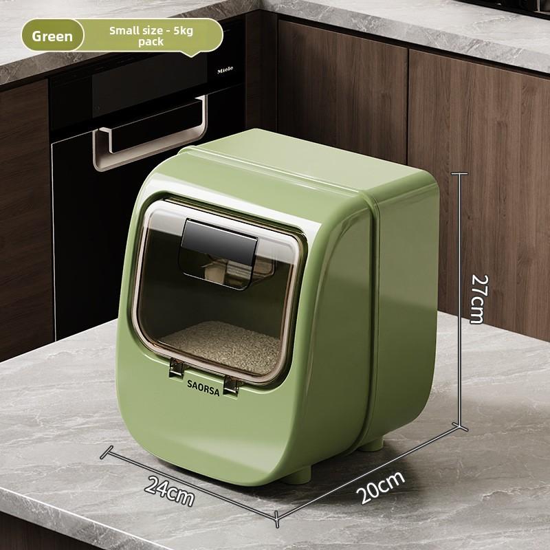 

Household Rice Bucket, Insect-proof and Moisture-proof Rice Storage Box, Rice Storage Container, Food-grade Rice Box, Sealed Box 10 jin зелёный