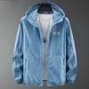 Sommer-Sonnenschutzjacke für Herren, UV-Schutz, ultradünn, atmungsaktiv, schnell trocknend, Windjacke, tragbare Sportkleidung, Kapuzenjacke