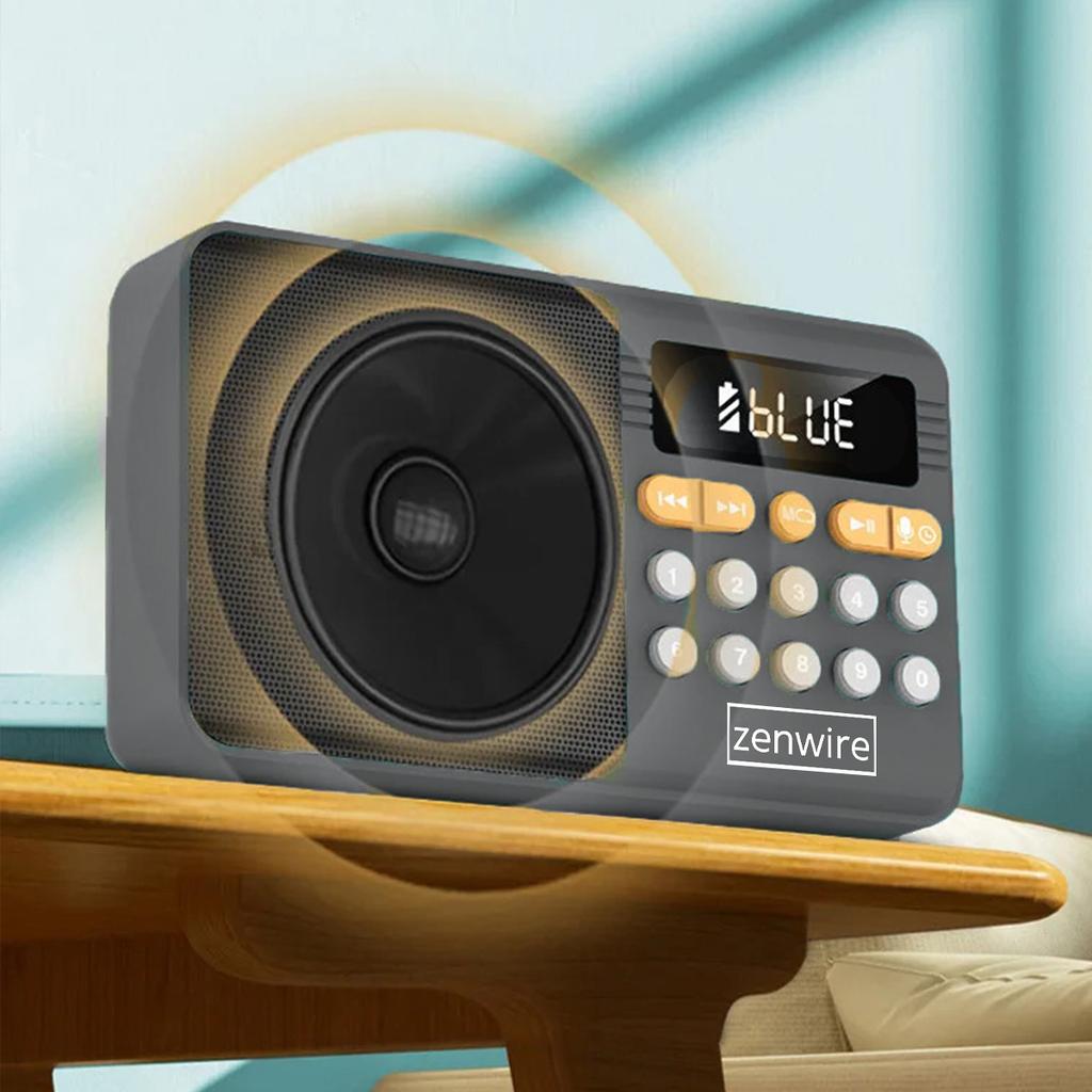 Mini Radio Fm Bluetooth Przenośne Na Baterie Kuchenne Głośnik Bezprzewodowy