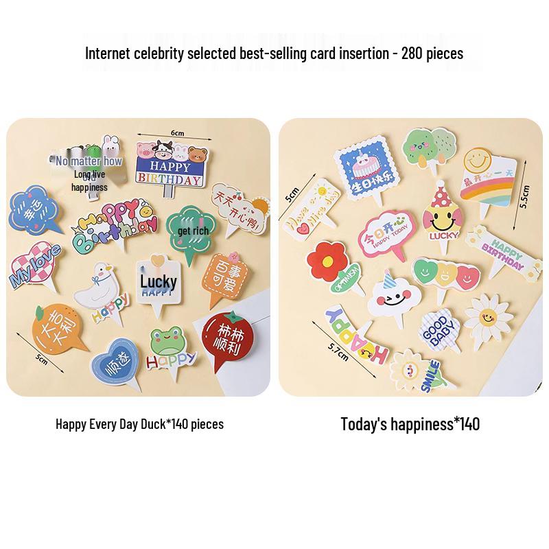 Sushi Cartoon Cupcake Toppers & Ice Cream Flag Picks for Happy Birthday Desserts