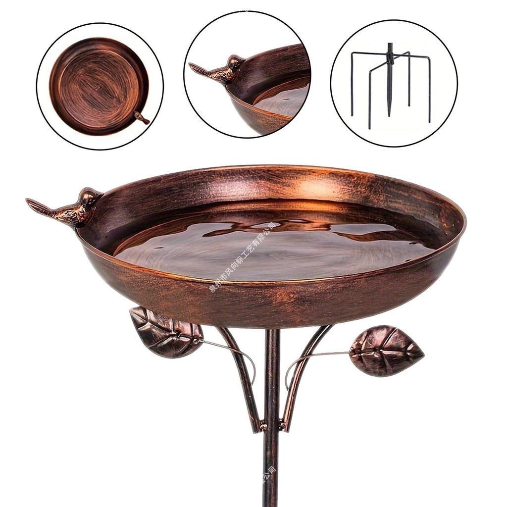 Metall-Kolibri-Futterspender für den Außenbereich & Retro-Schmiedeeisen-Vogelbad zur Rasendekoration