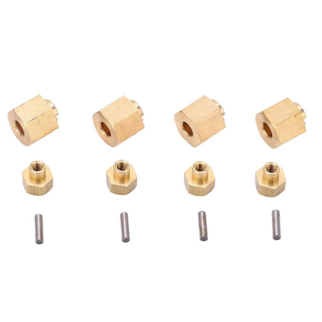 Brass 7MM Wheel Hex Extended Adapter for Axial SCX24 AXI90081124 RC Car Upgrade Parts