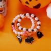 3-teiliges Spukhaus Halloween Handkettenset Zink Zink Zinklegierung Buntes Perlenarmband Festival Schmuck