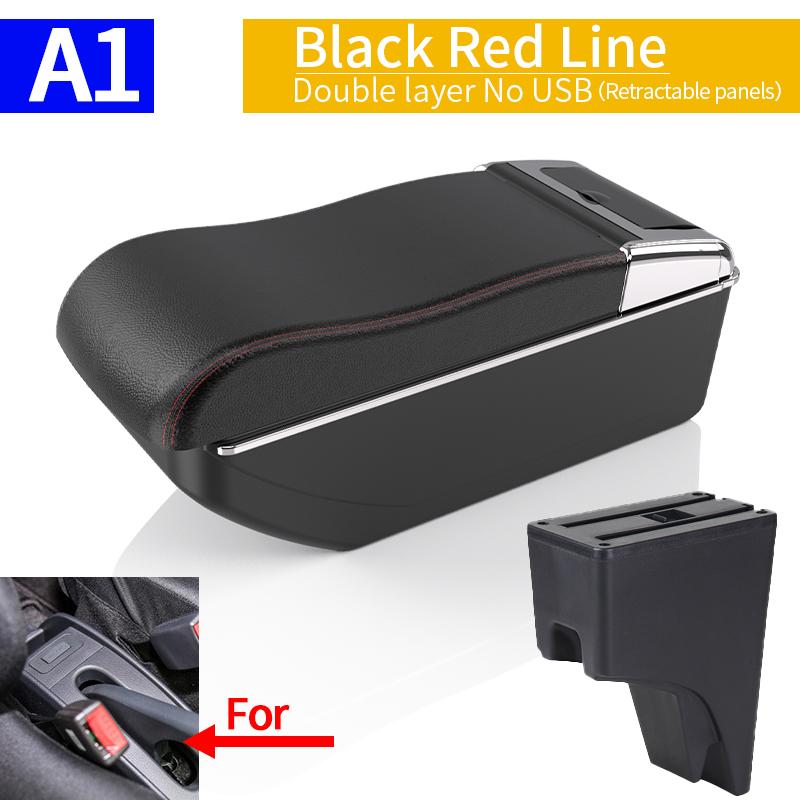 BEP1 For Perodua Bezza car interior raised armrest elbow support center console storage box with cup holders car accessories black