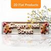 2D Metal Gingerbread Man Wall Decor, Vintage Xmas Sign 15.7x3.9 inch Retro Aluminum Cookie Decoration for Bar Cafe Easy Hang