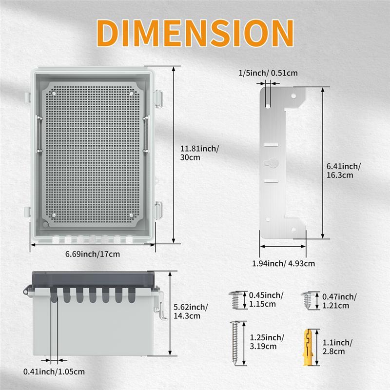 AD23-Outdoor Plastic Waterproof Distribution Box With U-Shaped Hole Outdoor Hinge Power Box Outdoor Waterproof Junction Box