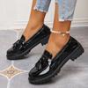 Large size spring and autumn new British style platform small leather shoes tassel