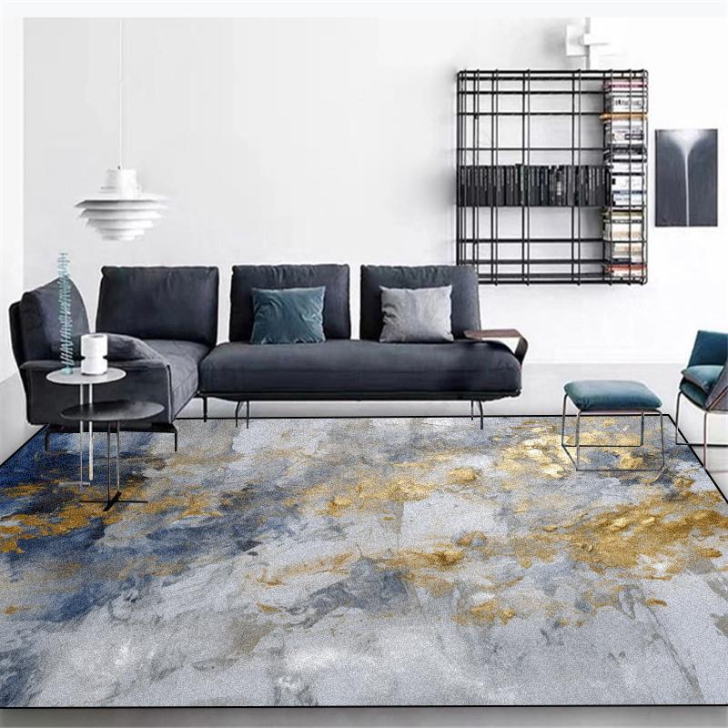 Nordic Abstract Carpet Living Room Decor Golden Rug for Bedroom 200x300 Lounge Coffee Tables Mat Anti Slip Washable Entrance Mat