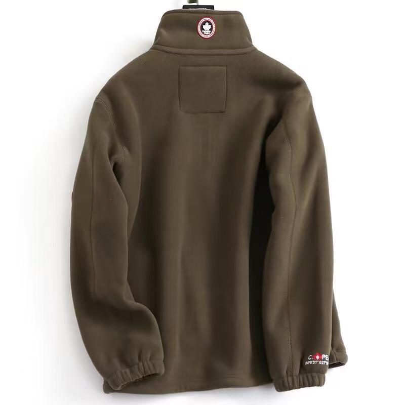 Norwegian Export Men's Winter Fleece Jacket – Fashionable, Embroidered, Versatile, and Casual.