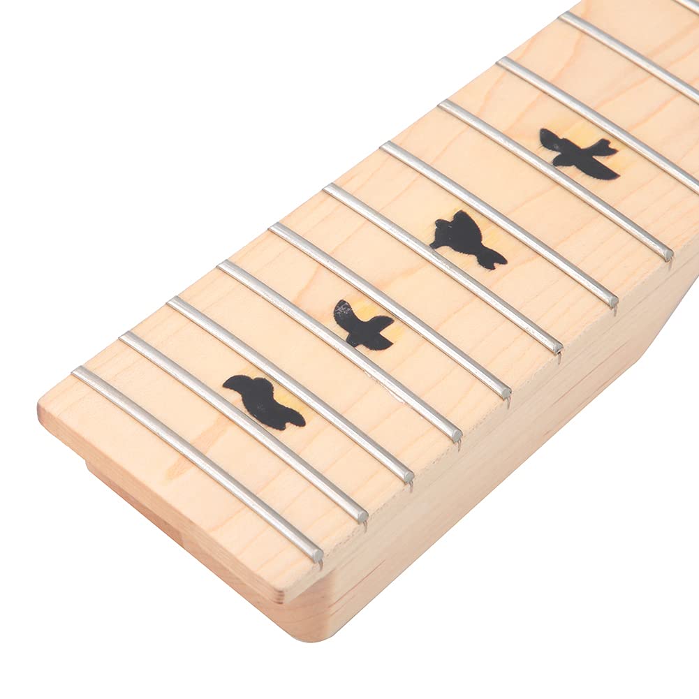 Alomejor Electric Guitar Neck Replacement 22 Frets 24 Inch Unfinished Maple Fretboard
