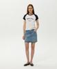 PLAC WOMEN Vintage Washed Denim Mini Skirt Light Blue