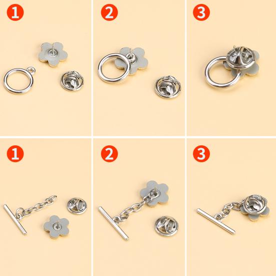 5 Pcs Chain Button Pins Cardigan Closure Fastener No Sewing Detachable Decorative Buttons for Sweaters Cardigans