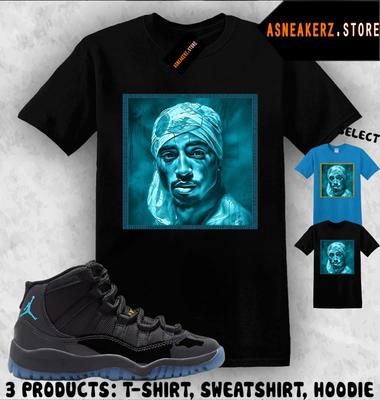T-Shirt passend zu AJ 11 Gamma Blue 2025 passend zum Sneaker Tupac T-Shirt