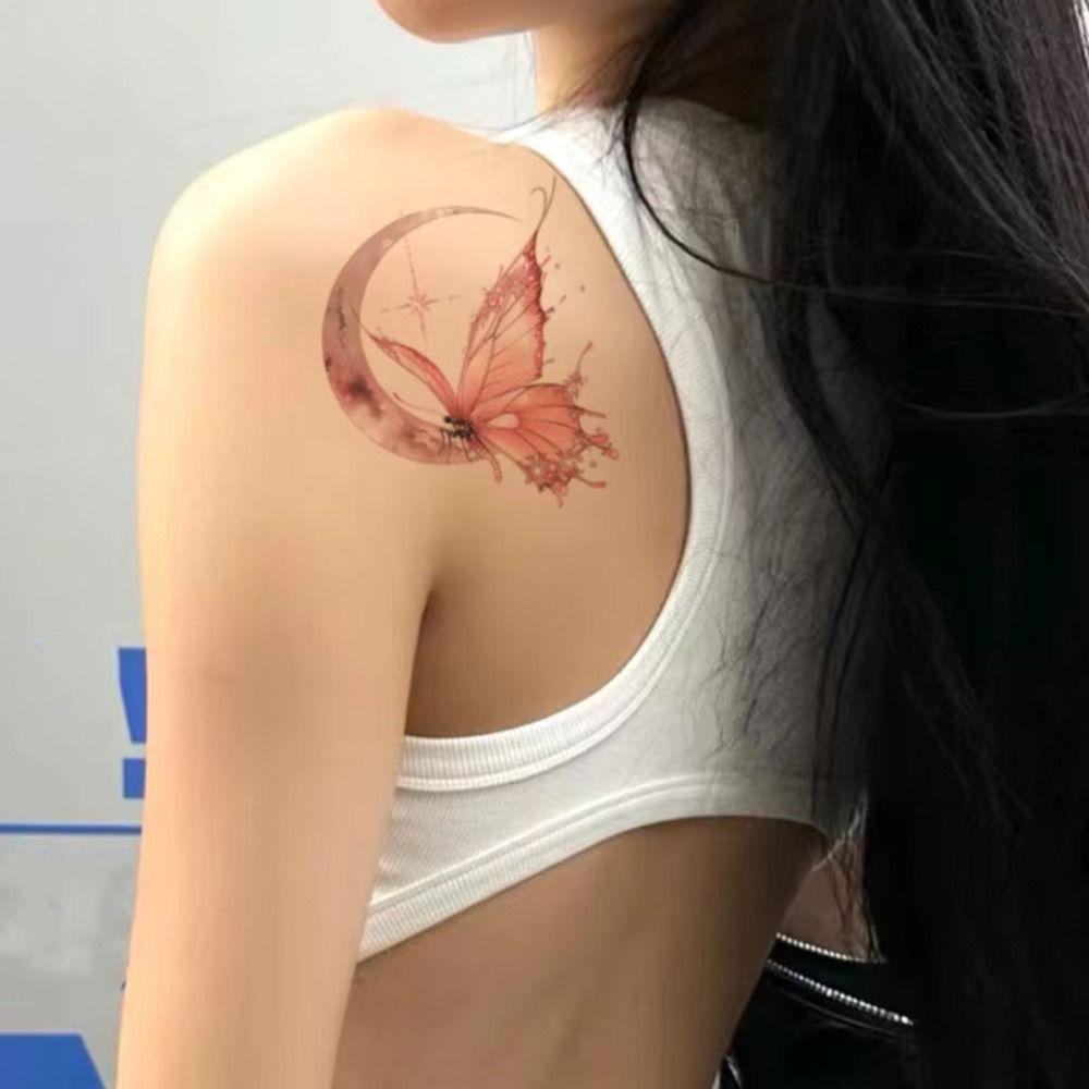 Moon Pattern Temporary Tattoo Stickers Long-lasting Body Art Tattoo Flower Tattoo Stickers  Female