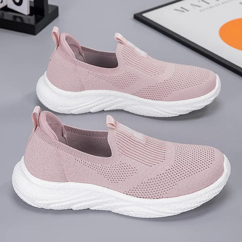 BKQU  Men Slip On Sneaker Casual Loafers Shoes Walking Trainers Women Socks Breathable Lightweight Flats Fitness Driving