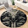 1PC Wolf Pack Office Round Area Rug, Mat Suitable For Office, Under Office Chairs Bedroom Living Room Home Decor, Room Deco