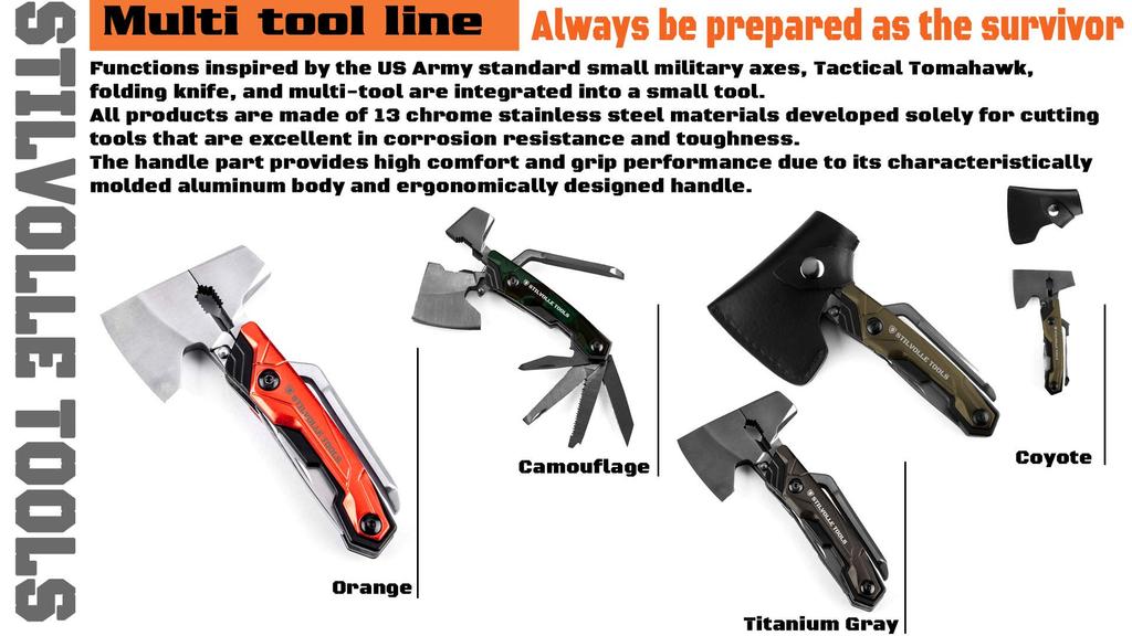 Axe Nine with 9 Includes Wire Bottle Phillips Flathead Nail and STILVOLLE A Tool That Can Be Kept On Hand for and Emergency Created from the Ideas of