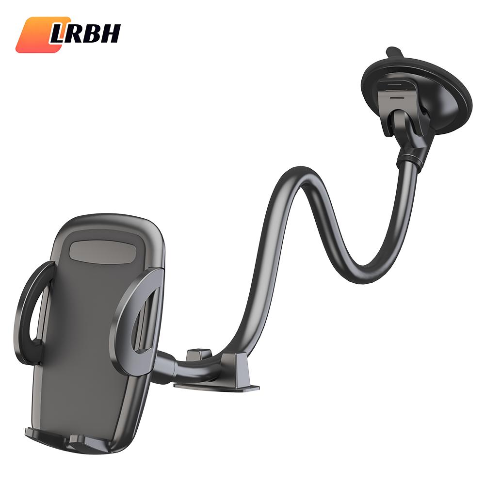 Solid Car Truck Phone Mount Holder with 11.8-Inch Gooseneck Long Arm Anti-Shake Stabilizer Compatible All Cell Phones