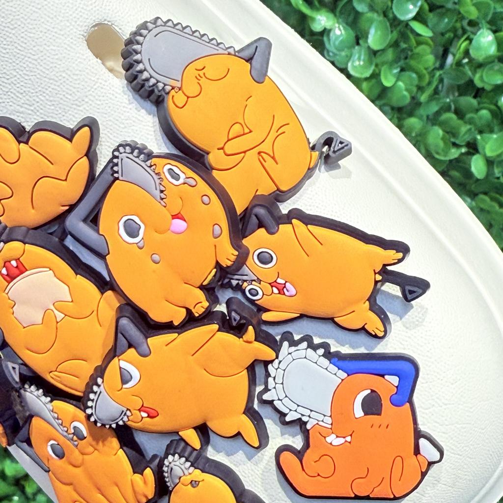 12PCS Cartoon Monster chainsaw creature Shoe Charm PVC Decor Buckle Sandal Detachable Waterproof To Xmas Gift