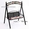 Wrought Iron Hanging Chair: Double Swing for Kids and Adults, Indoor & Outdoor Use, Ideal for Balcony or Courtyard.