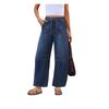 2026 New Spring/Summer Casual Washed Loose Wide-Leg Jeans for Women with Tie-Waist