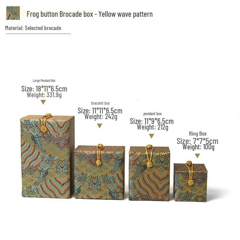Brocade Bracelet, Rope Buckle Retro Jewelry Box; Pendant Necklace Storage for Jade and Play.