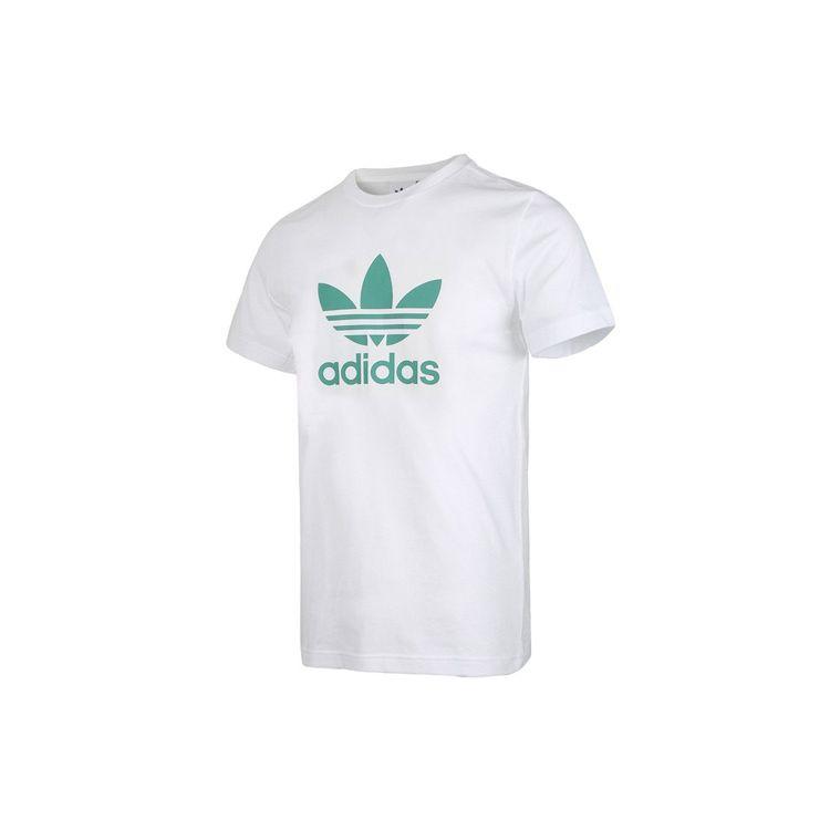 Adidas Originals Trefoil Letter Logo Crew Neck T-Shirt Men Tops White FM3789