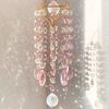 Faux Crystal Suncatcher Wind Chimes for Outside, Prisms Window Hanging Rainbow Maker for Garden Home Indoor Outdoor Decor