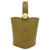 Pebble Bucket Adjustable Detachable Shoulder Strap Magnetic Closure Soft Leather Mini Bag Women Shoulder Bag Khaki-Green AANBBBMX01-8795