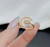 New Exquisite Sun and Moon Ring with Unique and Niche Personality, Adjustable Opening Rings
