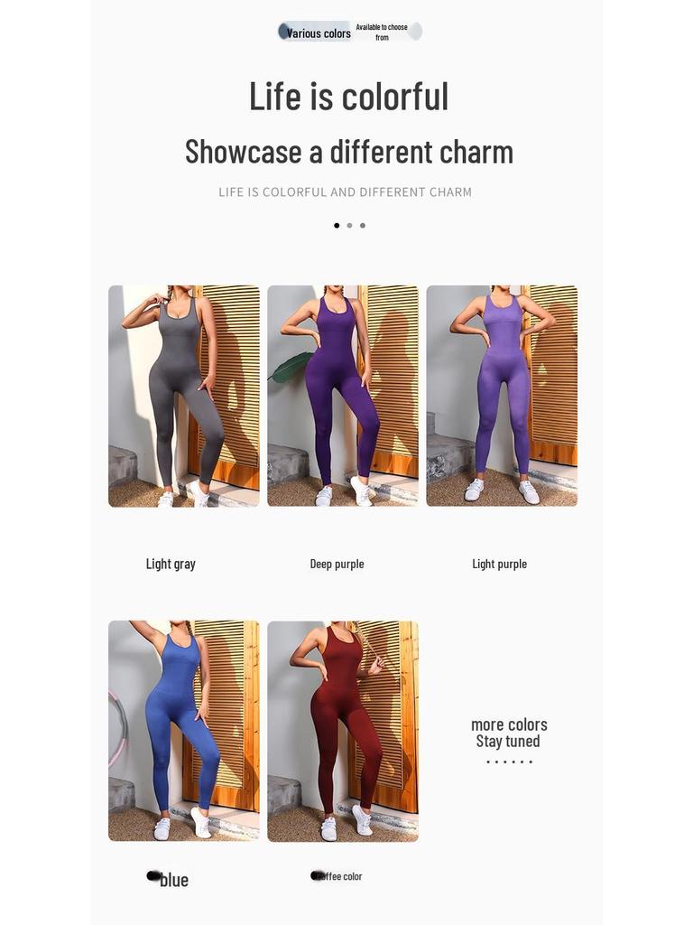 Women's Autumn/Winter Yoga Jumpsuit - Peach Butt, One-Piece Fitness Suit