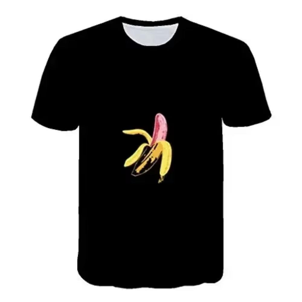 Fun Banana Graphics  Clothing Trend O Collar Short Sleeve Quick Drying Top Youth Vitality Hip Hop Funny Boy T-Shirt