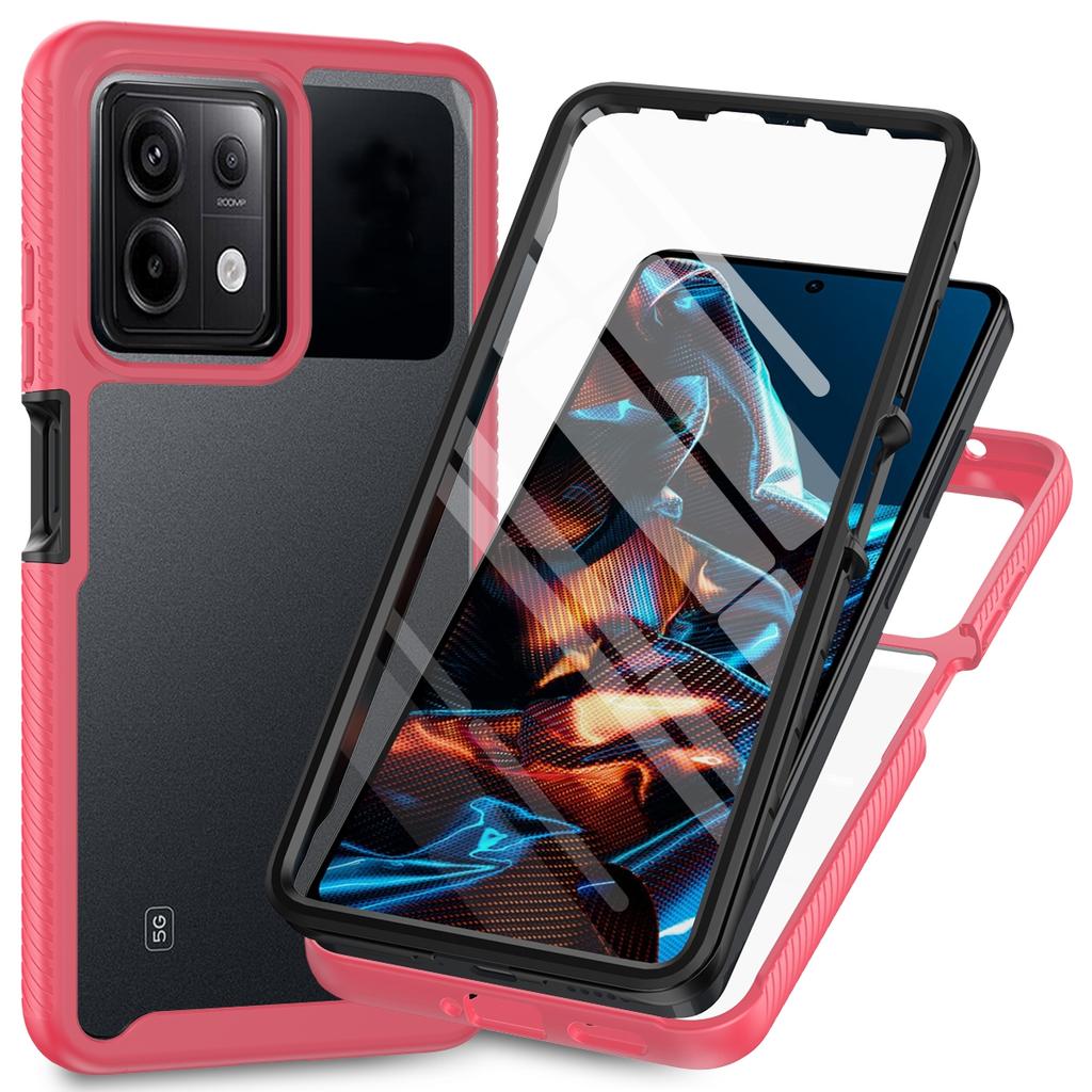 For Xiaomi Redmi Note 13 Pro 5G/Poco X6 5G Case with PET Screen Film PC+TPU Full Cover Phone Shell