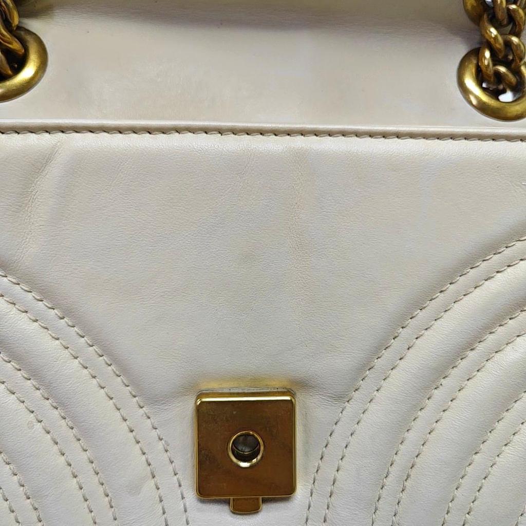 [Pre-Owned] Gucci GG Marmont Matelassé Mini Bag 'White' - Very Good #128IQDE