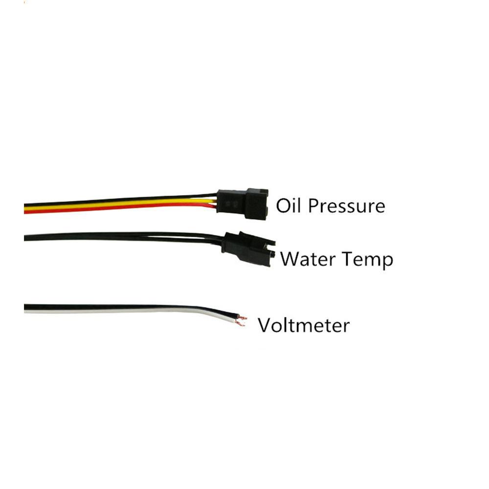 3In1 Car Oil Pressure Gauge Voltmeter Water Temperature Gauge Meter With Sensors