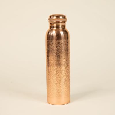 Kupfer-Wasserflasche | 100% Reine Kupfer-Wasserflasche (1 Liter) | Antimikrobielle, antioxidative & BPA-freie Büroflasche,