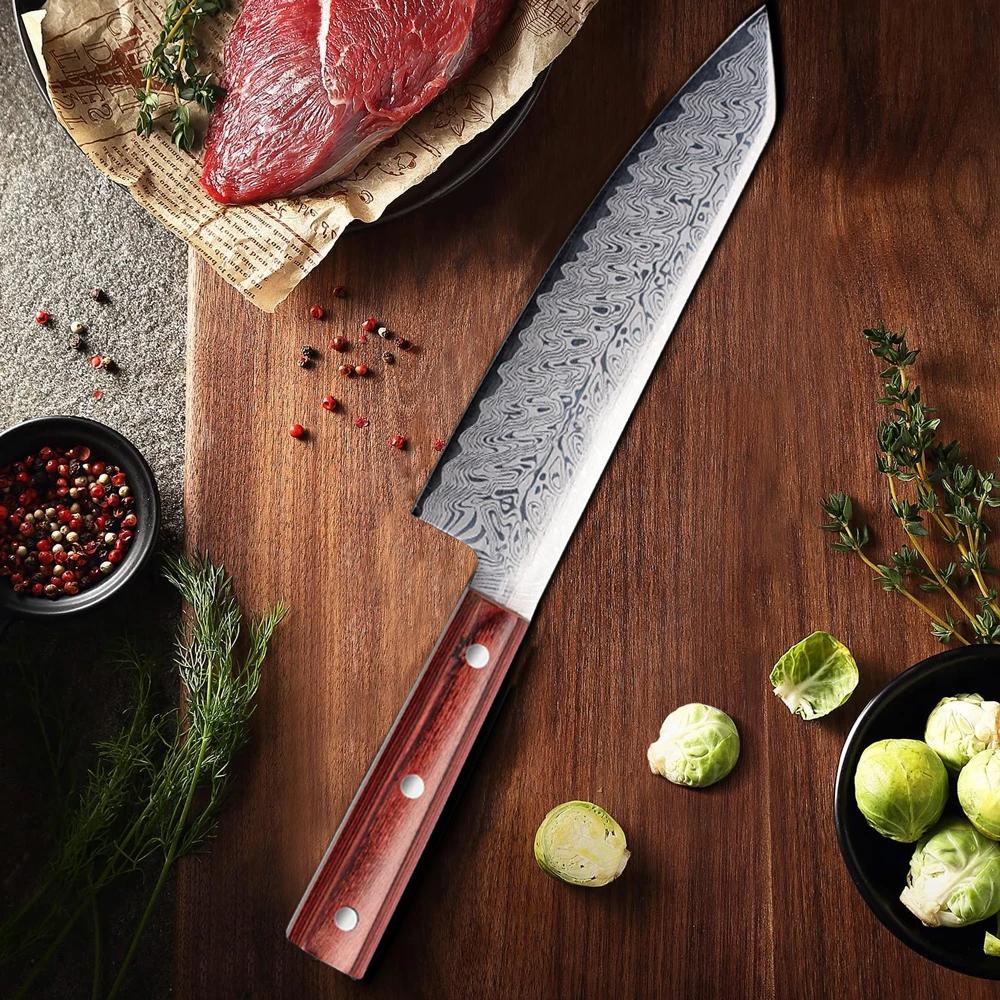 Professional kitchen knives, Damascus steel, high-hardness Japanese forged chef knives, stainless steel Sandek kitchen knives
