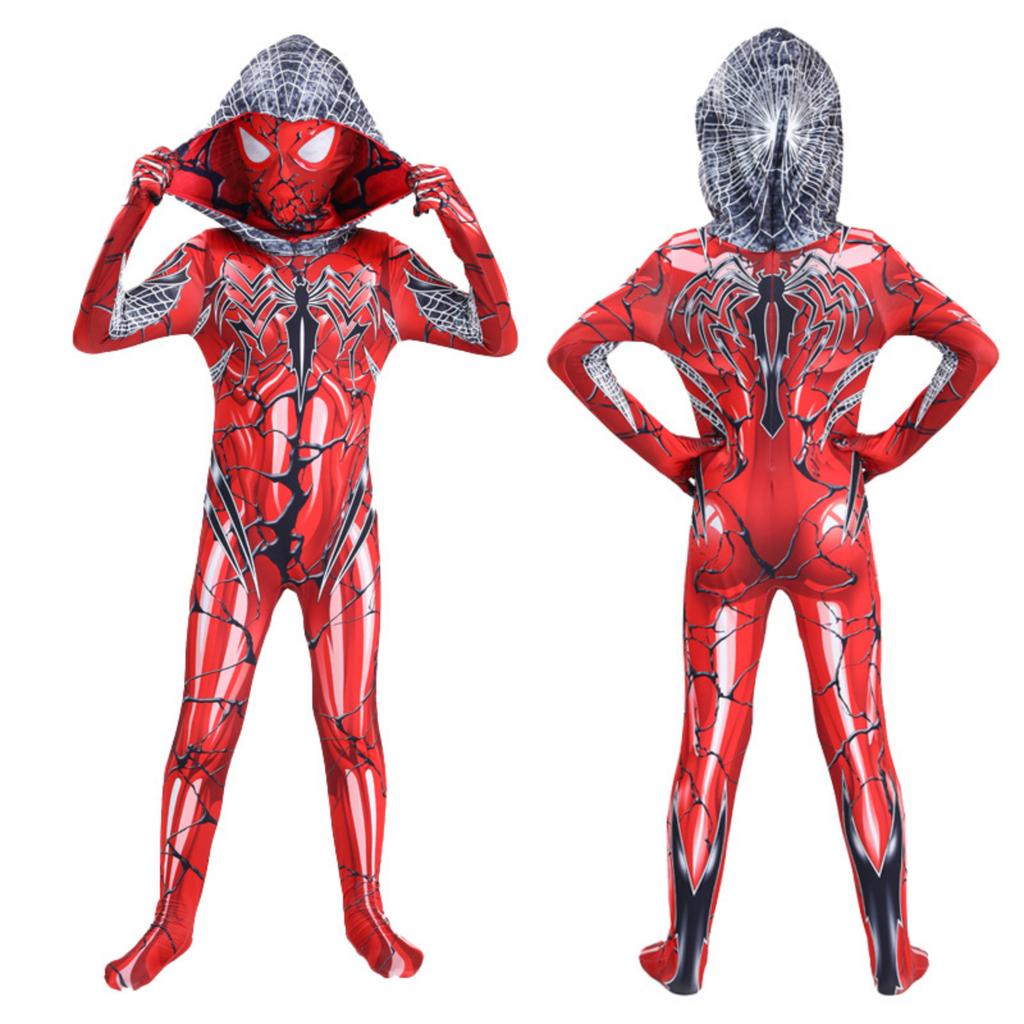 Full Body Stretch Jumpsuit with Hood and Integrated Gloves for Stage Performance and Costume Events Suitable for Halloween and Themed Parties